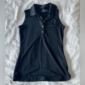 Black sleeveless golf polo